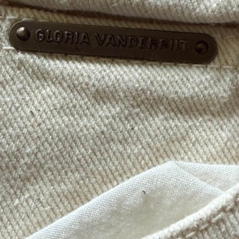 Gloria Vanderbilt Jeans Cream High Rise Straight Leg Women Size 7 WT - Picture 4 of 9
